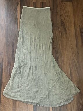Chan Luu sand tone crinkle maxi skirt